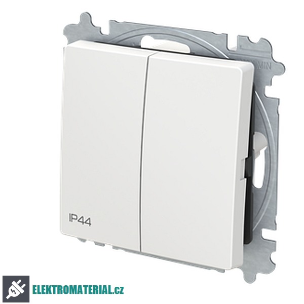 ABB 3559T-A52940 240 ZONI Přepínač dvojitý střídavý, s krytem, řazení 6+6, IP44 matná bílá