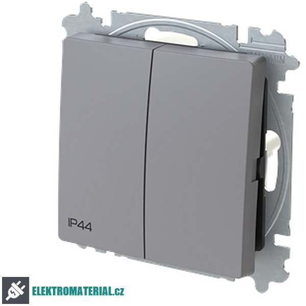 ABB 3559T-A52940 241 ZONI Přepínač dvojitý střídavý, s krytem, řazení 6+6, IP44 šedá