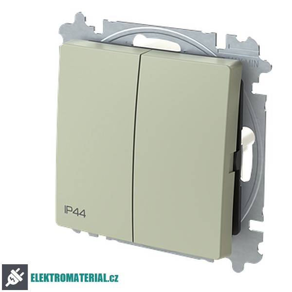 ABB 3559T-A52940 243 ZONI Přepínač dvojitý střídavý, s krytem, řazení 6+6, IP44 olivová