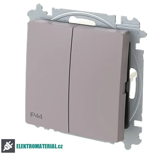 ABB 3559T-A52940 244 ZONI Přepínač dvojitý střídavý, s krytem, řazení 6+6, IP44 greige