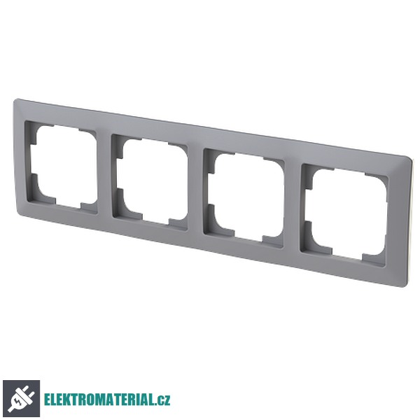 ABB 3901T-A00040 141 ZONI Rámeček čtyřnásobný, pro vodorovnou i svislou montáž šedá / bílá