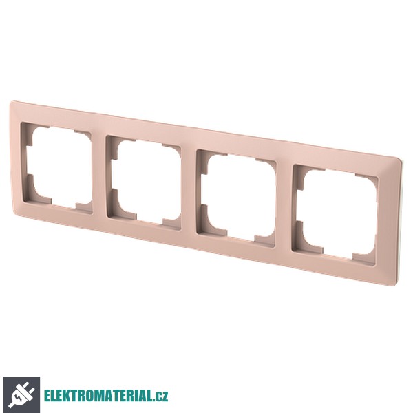 ABB 3901T-A00040 142 ZONI Rámeček čtyřnásobný, pro vodorovnou i svislou montáž pudrová / bílá