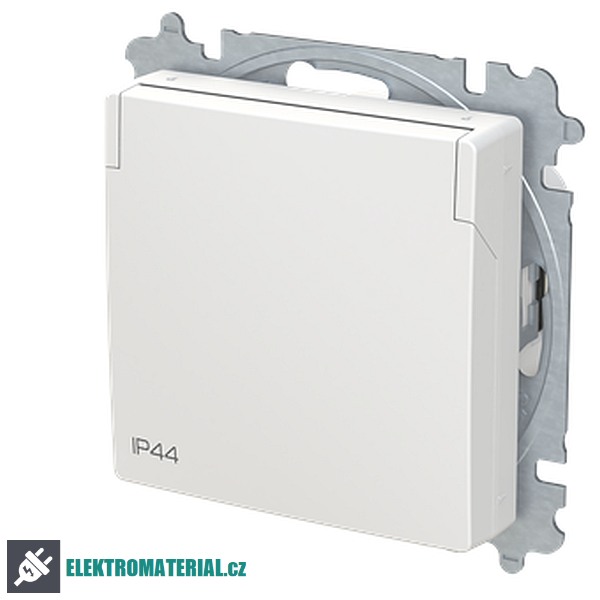 ABB 6619T-A06995 240 ZONI Zásuvka jednonásobná, s cl., s víčkem, IP44 matná bílá