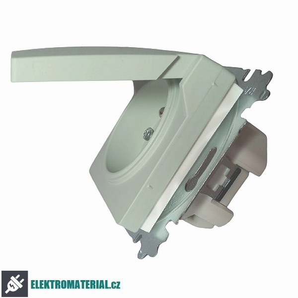 ABB 6619T-A06995 243 ZONI Zásuvka jednonásobná, s cl., s víčkem, IP44 olivová