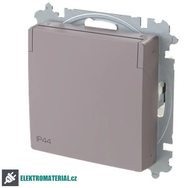 ABB 6619T-A06995 244 ZONI Zásuvka jednonásobná, s cl., s víčkem, IP44 greige
