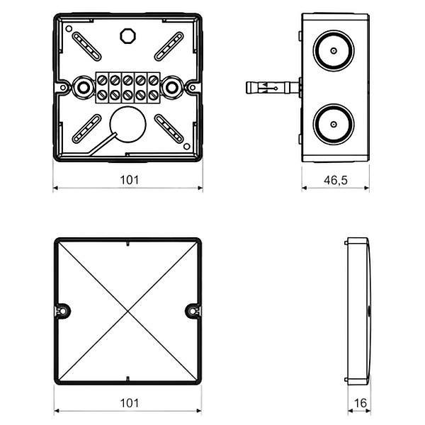 Krabice požárně odolná Kopos KSK 100_PO 101x101x63,5mm krytí IP66 oranžová