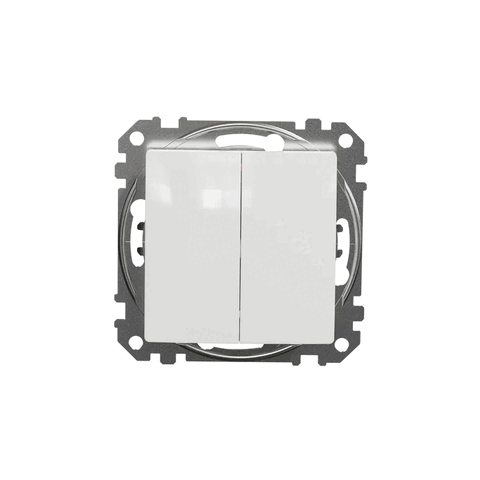 SCHNEIDER SDD111118 SEDNA Tlačítko dvojité 1/0+1/0, bílá