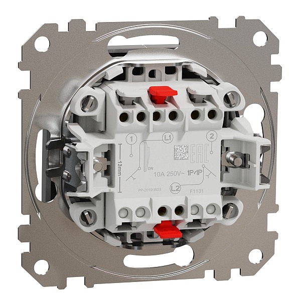 SCHNEIDER SDD113118 SEDNA Tlačítko dvojité 1/0+1/0, alu