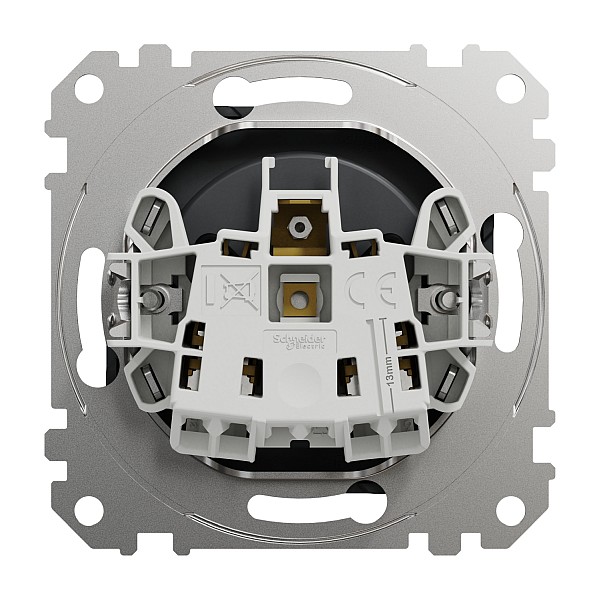 SCHNEIDER SDD114012 SEDNA Zásuvka 230V 16A clonky bezšroubová, Antracit