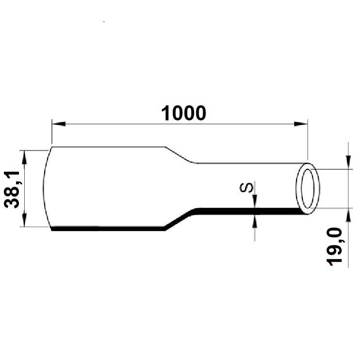 Tracon ZS381 Smršťovací bužírka Polyetylen 38,1/19,0mm, černá, délka 1m