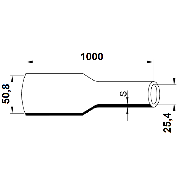 Tracon ZS508 Smršťovací bužírka Polyetylen 50,8/25,4mm, černá, délka 1m