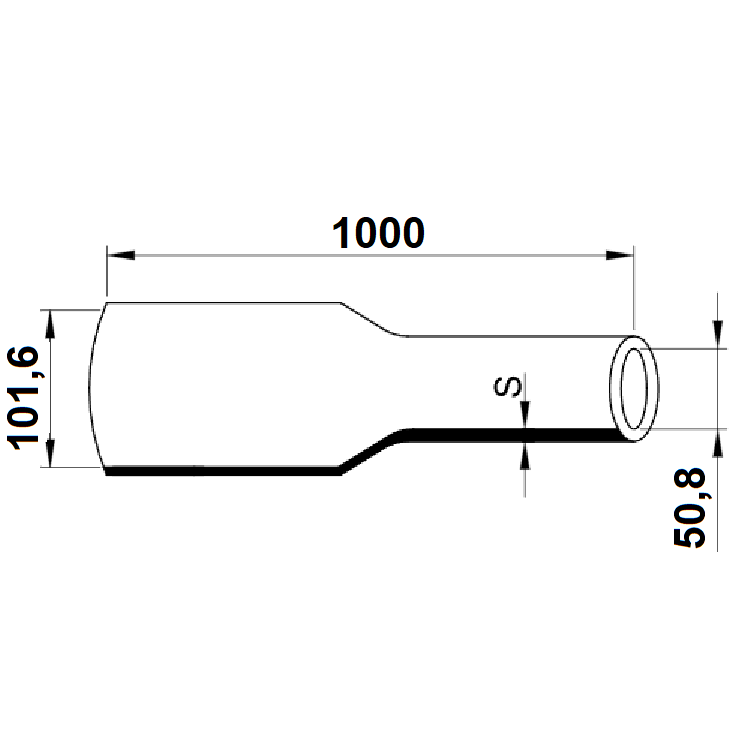 Tracon ZS1020 Smršťovací bužírka Polyetylen 101,6/50,8mm, černá, délka 1m