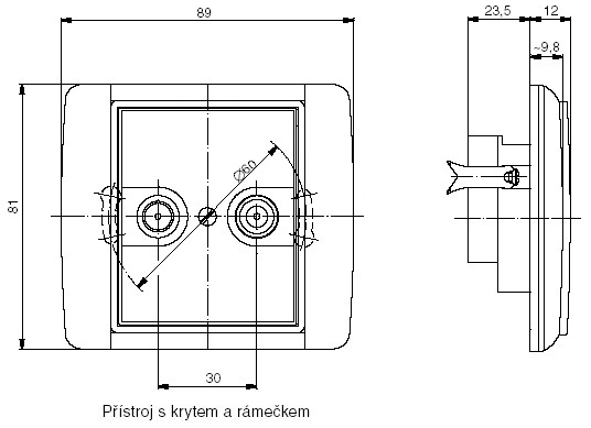 ABB 5011-A3503 Přístroj zásuvky TV+R, koncový (typ EU 3503)
