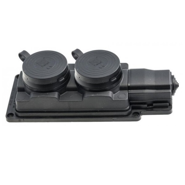 MALPRO D.3159M/2 Zásuvka gumová 2-násobná 16A/250V IP44, černá