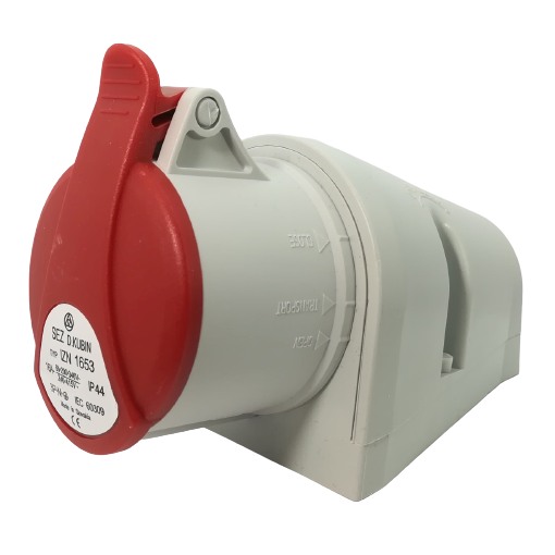 Průmyslová nástěnná zásuvka IZN 1653 400V, IP44, 16A, 5-pól