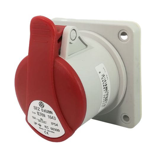 Průmyslová zásuvka vestavná IERN 1643 400V, IP54, 16A, 4-pól