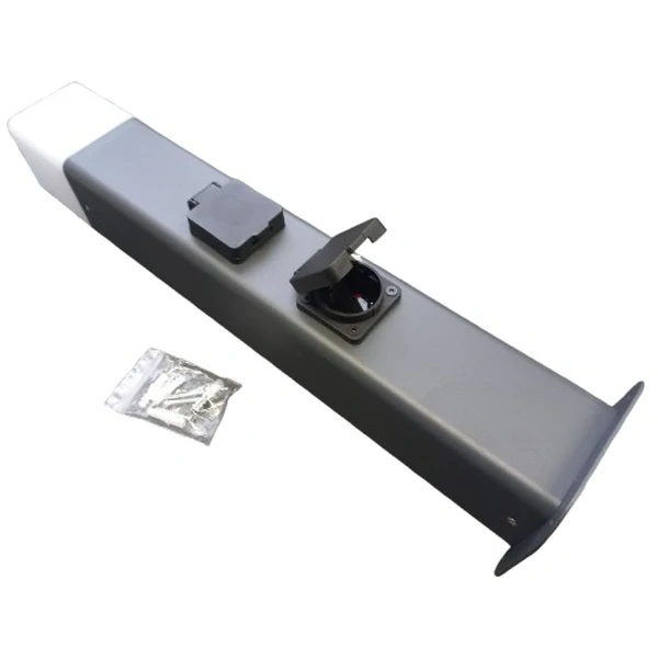 Zahradní zásuvkový sloupek se svítidlem Tracon GARN2SE27, 2xSCHUKO, 230VAC, E27, max.35W, IP54, 0,5m, 2600W