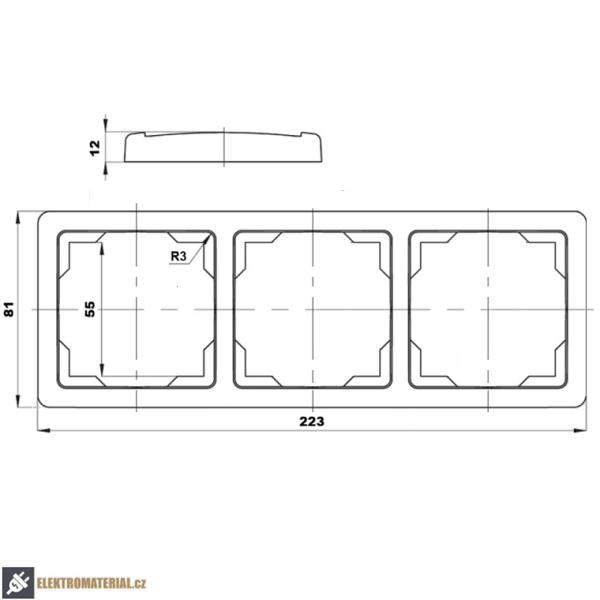 Rámeček ABB Swing 3901G-A00030 B1 trojnásobný bílý