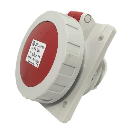 Průmyslová zásuvka vestavná IEG 1643 400V, IP67, 16A, 4-pól šikmá