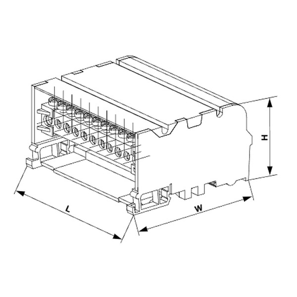 Tracon FLSO16-4P11 Modulární svorkovnice s výklopným ochranným krytem 3×16(10) mm2 / 8×10(6) mm2, 500VAC/DC, 80A
