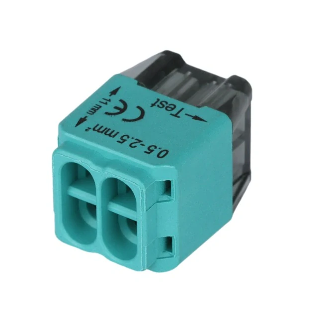 Tracon RVU2,5-4 Bezšroubová krabicová svorka, zelená 4x0,5-2,5mm2, 450VAC, max. 16A