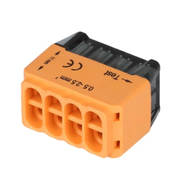 Tracon RVU2,5-8 Bezšroubová krabicová svorka, oranžová 8x0,5-2,5mm2, 450VAC, max. 16A