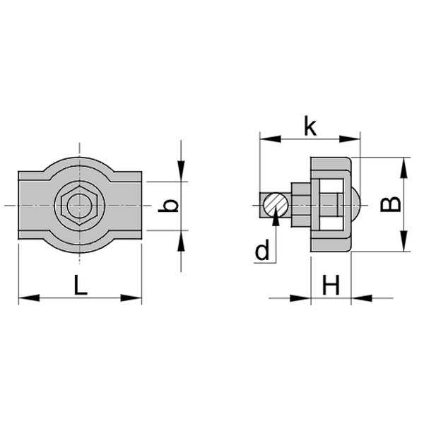 Tracon BSZ1-6 Lanová svorka jednošroubová 'simplex', pozinkovaná ocel d=6mm, M6