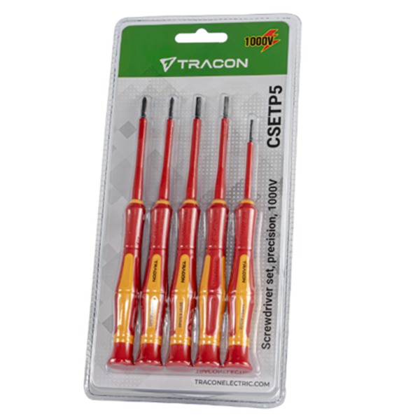 Tracon CSETP5 Sada jemných šroubováků s izolací do 1000 V AC 1000 V, 5pcs