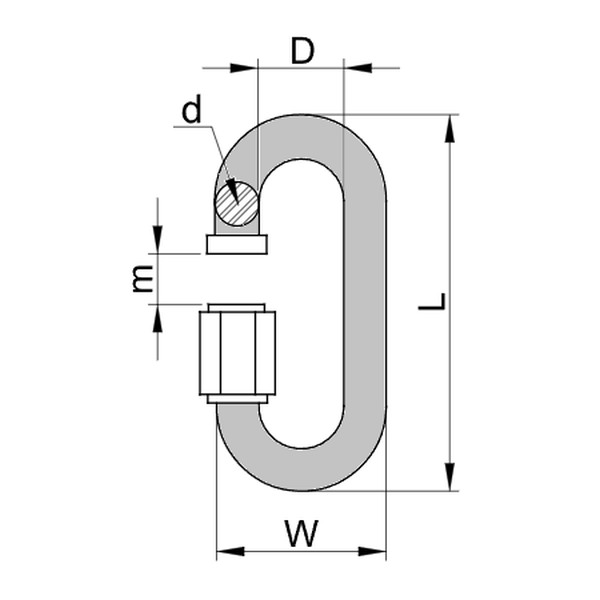 Tracon CSKARA6 Karabina se šroubem, pozinkovaná ocel d=6mm, 1700N