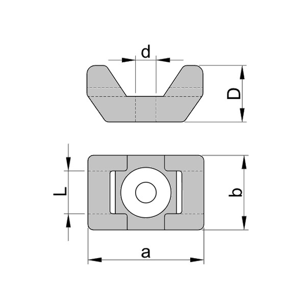 Tracon CSTALP-4 2-vstupové šroubovací patkyke stah.páskám,přírodní 16×11mm, d=3.5mm, PA6.6