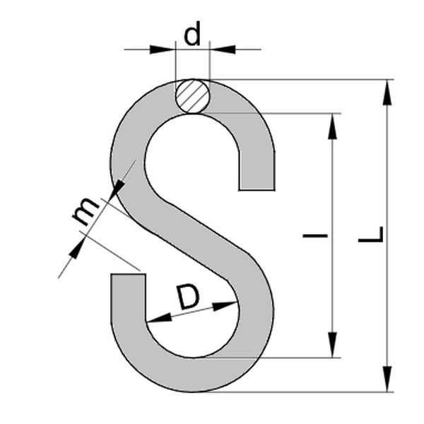 Tracon HR3-30 Hák 'S', pozinkovaná ocel 3×30mm, 320N
