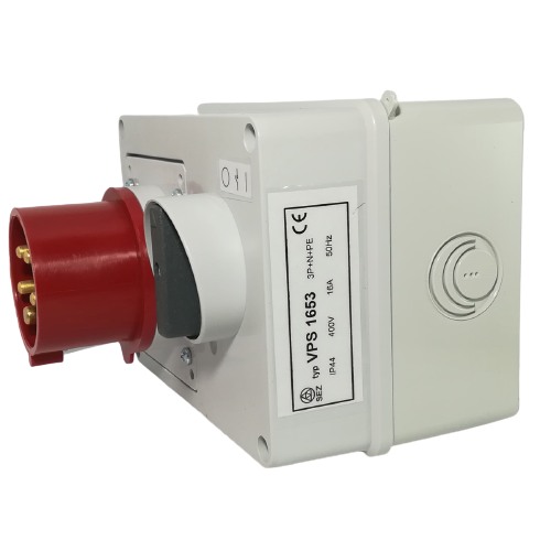 Průmyslová nástěnná přívodka se spínačem VPS 1653 400V, IP44, 16A, 5-pól