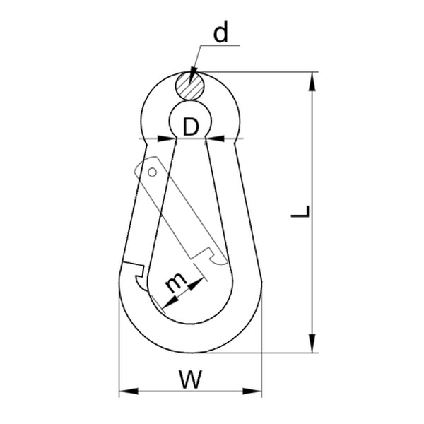 Tracon RKARA7 Karabina s pružinou, pozinkovaná ocel d=7mm, 1100N