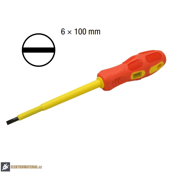Tracon SD6100F Šroubovák s izolací do 1000 V, plochý AC 1000V, 6x100mm