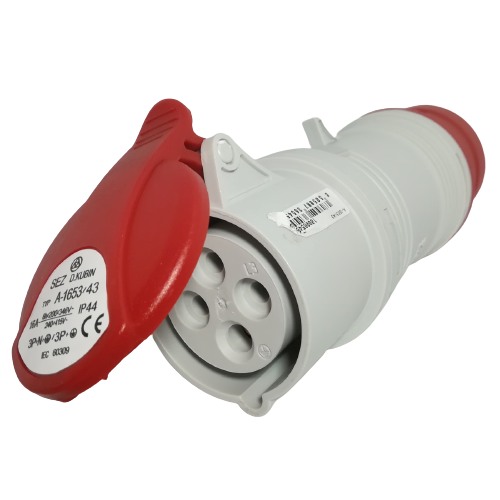 Reverzační adaptér A 1653/43-0 400V, IP44, 16A z 5-pól na 4-pól možnost otočení fází