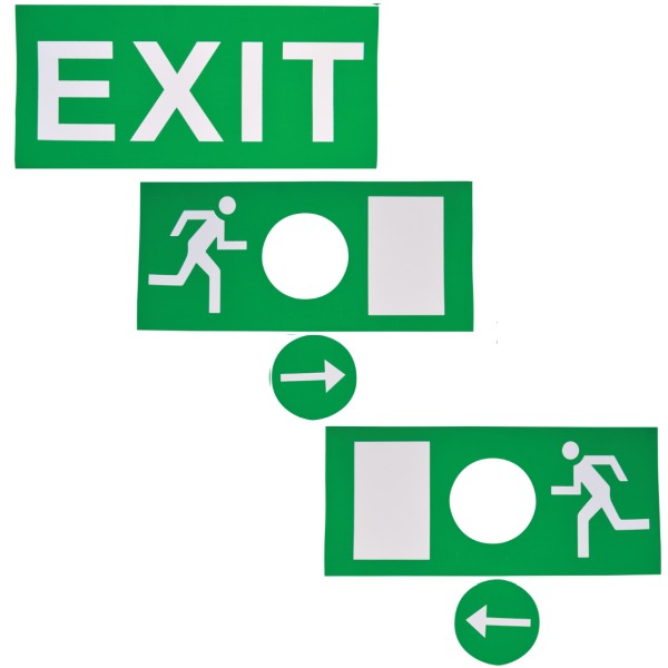 Tracon EXIT-02-J Nouzové LED svítidlo, se samolepícími piktogramy 230V, 50Hz, 8×LED, 3h, 2,4V / 900mAh, Ni-Cd
