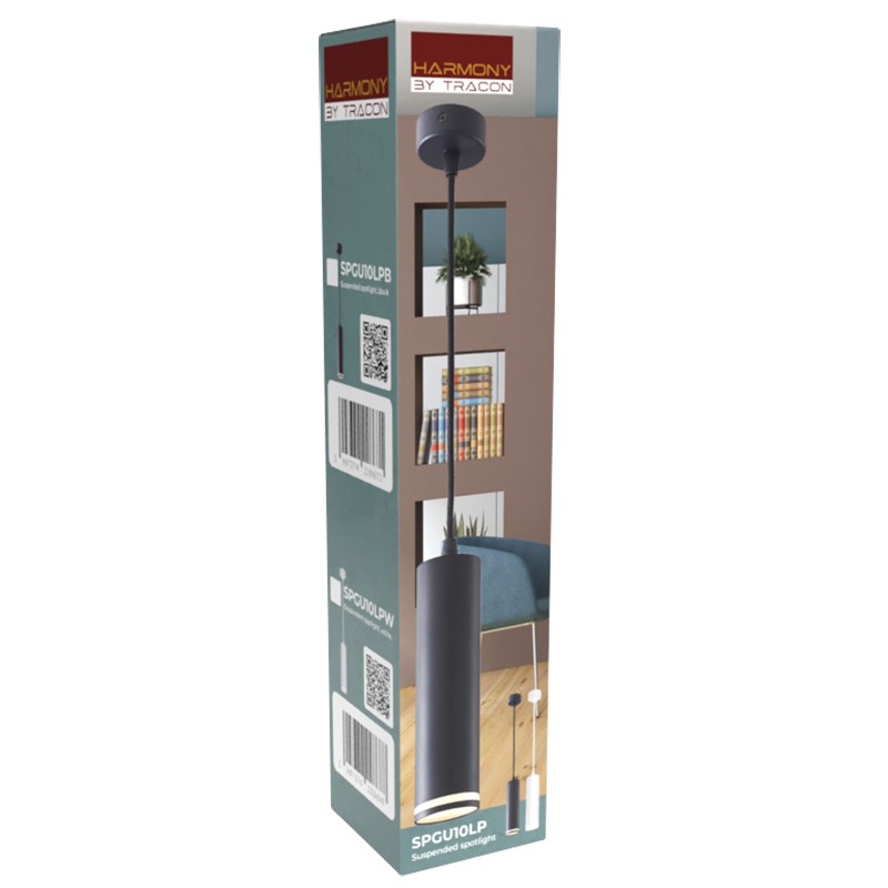 Tracon SPGU10LPW Závěsné bodové svítidlo, bílé 100-240VAC, 50Hz, 1xGU10, max.35W