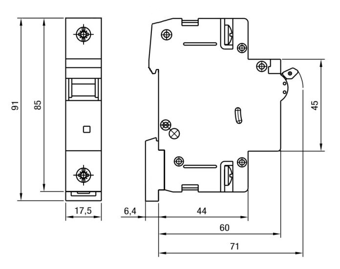Jistič jednopólový charakteristika B, 6A, 6kA