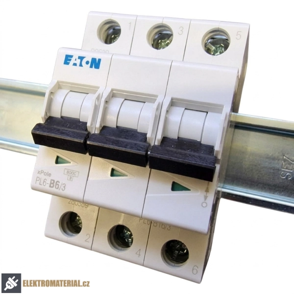Třífázový jistič Eaton 286586 PL6-B6/3 na DIN lištu