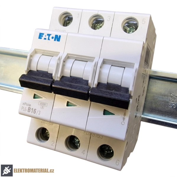 Třífázový jistič Eaton 286589 PL6-B16/3 na DIN lištu