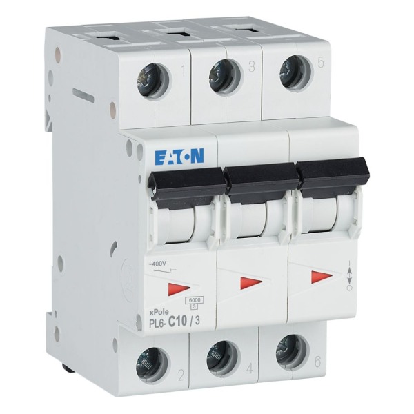 Třífázový jistič Eaton 286599 PL6-C10/3 na DIN lištu