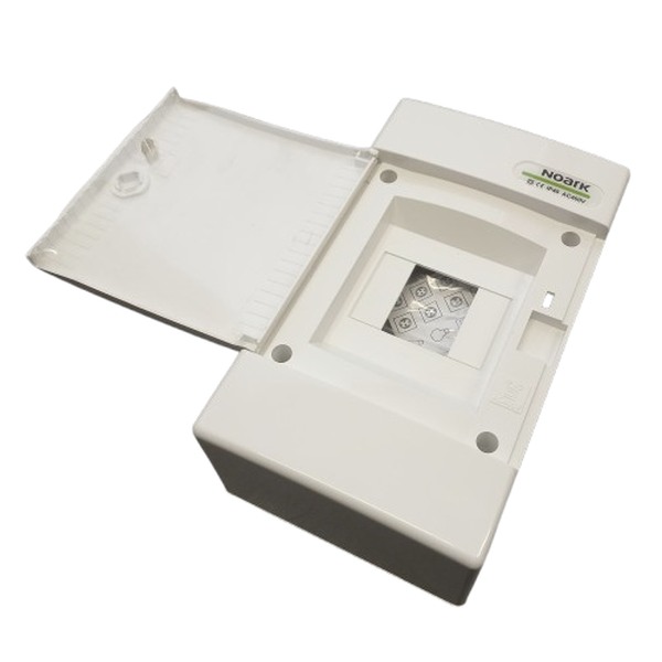 Noark 110817 PNS 4W Plastová rozvodnice, bílé dveře, montáž na omítku, IP40, 1 řada, 4 moduly
