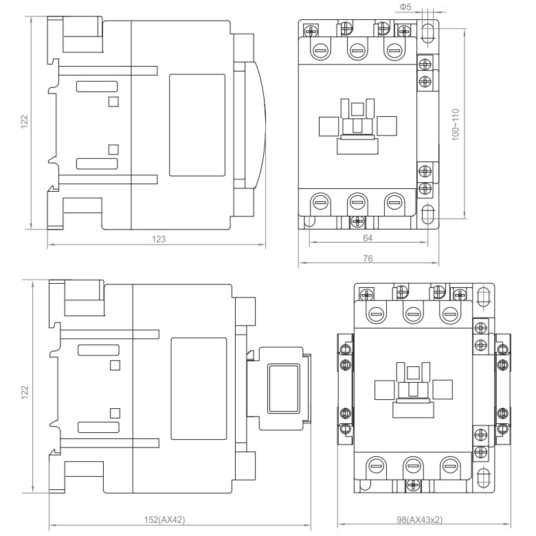 Noark 101248 Ex9C40 11 3P 230V Stykač 3pól,40A 230VAC,1vyp.+1 zap.p.k.