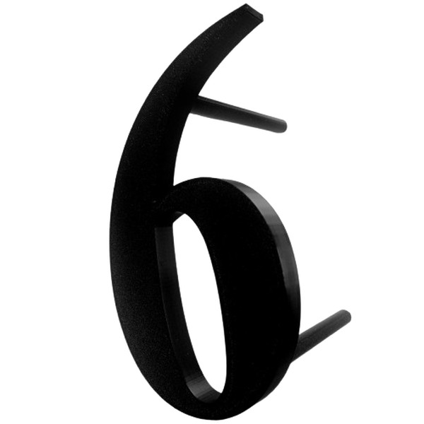 Domovní číslo popisné 6 na zateplenou fasádu barva černá, výška 170 mm