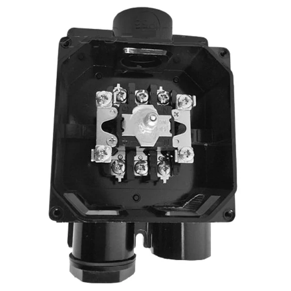 ABB 35363-81 Spínač trojpólový stiskací, 25 A, 400 V, IP55, nástěnný, černý