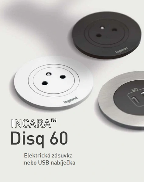 LEGRAND 654720 DISQ 60 ZAPUŠTĚNÁ ZÁSUVKA 2P+T BÍLÁ 2M KABEL S VIDLICÍ 2P+T