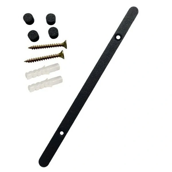 Lomítko k domovním číslům popisným na zeď, vrata, sloupky s dírami pro vruty barva černá, výška 190 mm