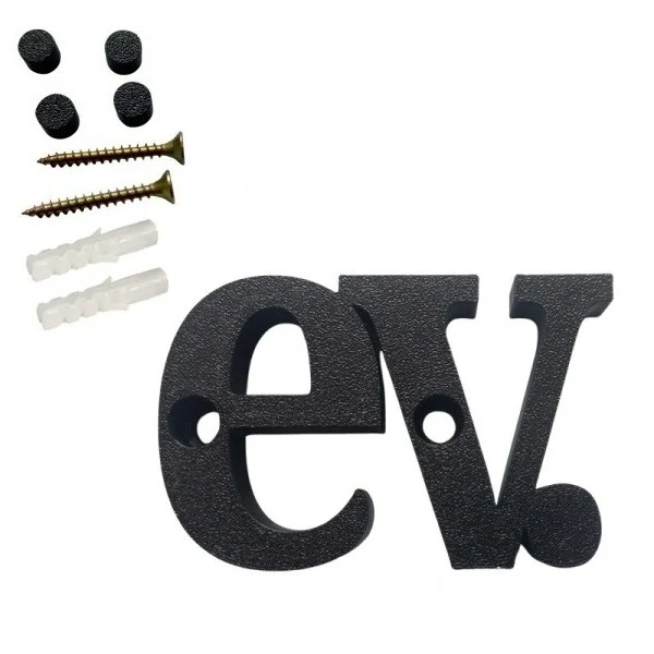 Malá značka Evidenční číslo  k domovním číslům popisným na zeď, vrata, sloupky s dírami pro vruty barva černá, výška 45 mm