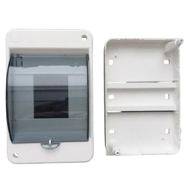 Kryt jističů SEZ S-4 D bílý s transparentními dvířky pro 4 moduly