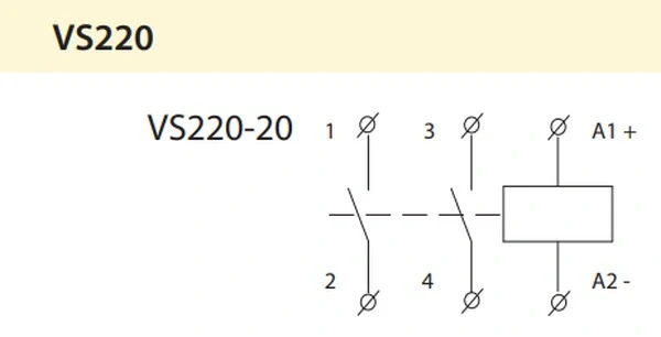 ELKO-EP 209970700012 VS220-20/230V Instalační stykač 2x20A